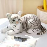 Tickles Cute Cat Soft Stuffed Plush Animal Toy for Kids Boys & Girls Birthday Gifts (Color: Grey; Size: 21 cm)