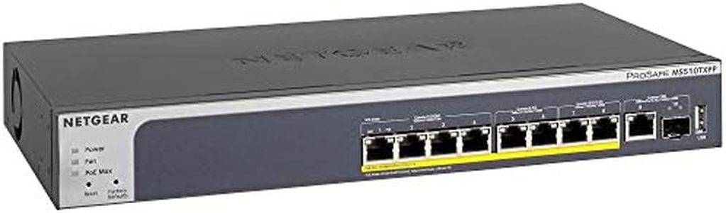 Netgear NETGEAR 8-Port PoE Plus Multi-Gigabit Smart Managed Pro Switch with 10G Copper/Fiber Uplinks (MS510TXPP-100AJS),MS510TXPP-100AJS