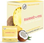 Sweetums Feminine Wipes For Women, Individually Wrapped - pH Balanced Flavored Intimate Wipes - Pack of 10 (Pina Colada)