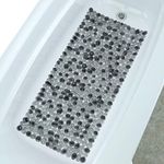 SlipX Solutions Extra Long Deep Foot Massager Bath Tub & Shower Mat 96.5x43 cm | Non-Slip, 188 Suction Cups | Feels Great on Tired Feet, Looks Like River Rock | Machine Washable (Dark Gray)