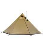 2~4 Persons Lightweight Tipi Hot Tents, Work Tent with Wood Stove Jack, Hunting Teepee, for Family Team Backpacking Camping Hiking (Olive Drab)