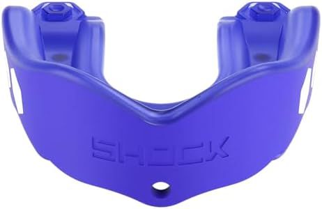Shock Doctor Gel Max Mouth Guard, Heavy Duty Protection & Custom Fit, Adult, Blue Raspberry