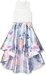 Speechless Girls' Party Dress with Dramatic High-Low Hemline, Blue/Lavender, 7