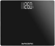 SmartHeart Wide Platform Digital Weight Scale | 551 lbs / 250 kg Capacity | Tempered Glass Auto-On | Quick, Accurate Body Weight Measurements | Measurement Modes: LBS, KG or ST