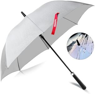 UVANTI Large Umbrella, Windproof, Reflective, Auto Open, Silver/Metallic, 39" Diameter, 2-Person, Rain, Golf, Outdoor Events