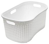 Addis 515625 Faux Rattan Hipster Laundry Basket 40 Litre, Calico/Cream