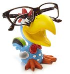 by-Bers glasses holder, bird design, really funny hand painted bird figurine, polyresin, gift for children and adults HahnBlau