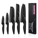 Kitchen Knife Set of 5 | Ultra Sharp Stainless Steel Blade I Kitchen Knives with Ergonomic Handle & Sheaths Include Paring, Utility, Santuko, Bread, Chef Knife & eBook