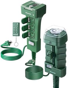 DEWENWILS Outdoor Mechanical Power Stake Timer, Waterproof, 6 Grounded Outlets(3 180°Rotatable), 6ft Extension Cord, Yard Stake for Lights, Christmas Decoration, Sprinklers, 1625W/13A UL Listed