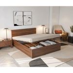 Wakefit Bed | Queen (78 X 60) Engineered Wood Bed Hydraulic, 1 Year Warranty | - Taurus - Matte Finish_Brown