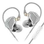 Linsoul KZ PR1 13.2mm Planar Diaphragm Driver HiFi in-Ear Monitors IEM with Detachable 2pin OFC Silver-Plated Cable Microphone for Audiophile Studio Musician (Silver, With Mic)