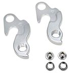 AUTUT 2pcs Silver Bike Derailleur Hanger Frame Gear Tail Hook with Bolts for Cyclocross Bike, Hybrid Bike, Mountain Bike, Road Racing Bike