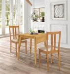 Hallowood Furniture Ledbury Light Oak Dining Table and Chairs Set 2, Drop Leaf Table & Chairs with Warm Cream Fabric Seat Pads, Dining Room Set for Home & Cafe