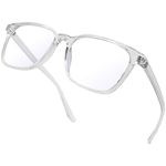 Joopin Blue Light Blocking Glasses for Women Men, Anti Eyestrain Clear Lens Lightweight Square Frame Eyeglasses (Transparent Frame Anti Blue Light Lens)