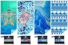 4 Pack Microfiber Lightweight Beach Towel Sand Free Quick Dry Absorbent Thin Compact Towels for Swimming Pool Camping Beach Accessories Large Easy Pack Travel Things for Vacation Essentials Gift