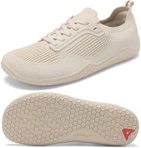 Men's Barefoot Running Shoes Minimalist Trail Sneakers Zero Drop Wide Toe Box Shoes for Men Deadlift Cross Gym Walking Training Shoes Beige