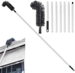 Brosse de nettoyage de gouttière – Brosse de nettoyage extensible pour gouttière de toit, brosse de nettoyage extra longue | Outil de nettoyage de gouttière avec 7 extensions en aluminium, outils de
