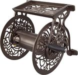 Liberty Garden Products 704 Decorative Cast Aluminum Wall Mount Garden Hose Reel, Holds 125-Feet of 5/8-Inch Hose - Bronze