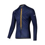 Santic Men's Cycling Jersey Long Sleeve Cycling Tops for Men Biking Jersey Cycling Shirts Breathable Navy L