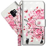 Galaxy S9 Wallet Case, Samsung S9 Premium PU Leather Case, COTDINFORCA 3D Creative Painted Effect Design Full-Body Protective Cover for Samsung Galaxy S9 (2018). PU- Tree Cat