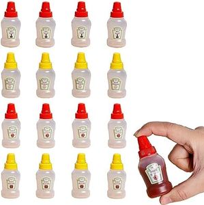 Wzttdm 12PCS Mini Ketchup Bottles,25ml Container Ketchup Squeeze Bottles, Mini Condiment Squeeze Bottles for Honey Sauce Salad Dressing Kids Office Bento Box Squeeze Containers