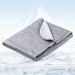 Avoalre Cooling Blanket for Night Sweats Q-Max 0.5 Summer Blanket Throw with Arc-Chill Fiber Keep Cool Lightweight Thin Blanket Breathable Double-sided for Bed Adult Kids Hot Sleeper(Gray, 150x200cm)