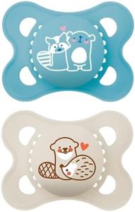 MAM Original Ciuccio in Set da 2, in Silicone Skinsoft con Custodia Porta Succhietto, 2-6 Mesi, Azzurro
