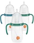 NumNum Tiny Training Cup | Baby's First Cup | 100% Silicone Non-Slip Open Cup for Baby Drinking and Self Feeding Development | BPA Free Drop-Proof | for Infants 4 Months+, 2 Ounce (Clear/Blue Tint)