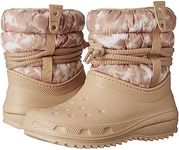 Crocs Women's Classic Neo Puff Luxe Winter Boots Snow, Chai/White, Numeric_9