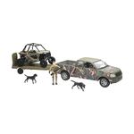 Green Camo Pickup Truck with Polaris Razor and Figure Set