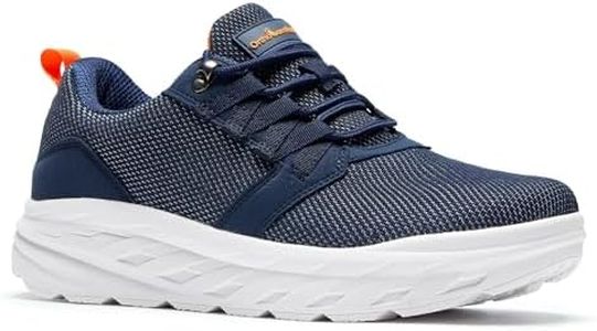 Men's Orthopedic Diabetic Extra Wide Width Toe Box Walking Shoes: Comfort Orthotic Arch Support Flat Feet Walking Shoes, Casual Fit Outdoor Gowalk Hang Out Travel Sneakers Dark Blue Size 9