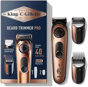 Tondeuse A Barbe Electrique Homme King C. Gillette PRO Avec Molette De Précision Pour 40 Réglages de Longueur, Lames éguisées de longue durée