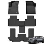 Wailtnb Car Floor Mats Custom for Volkswagen Atlas (6 Seat Bucket Seating) 2023 2022-2018 All Weather Protection Waterproof Floor Liners Fits 1st& 2nd& 3rd Row Full Set Black Accessories