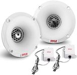 PyleUsa Marine Tweeter Speaker System, One Pair 1inch PEI White Dome Tweeter with Horn Diffuser, 120 Watts Max Power with 4 Ohm Impedance, IP-X5 Marine Grade Waterproof Rating