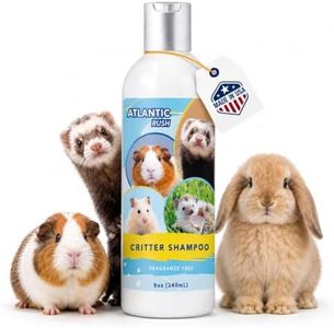 Critter Shampoo for Small Pets -Small Animal Fragrance & Detergent Free Shampoo - Sensitive Skin Shampoo for Ferrets, Guinea Pigs, Rabbits, Hedgehogs, Hamsters & Sugar Gliders (8 oz Fragrance Free)