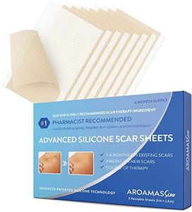 Silicone Scar Tape, Professional Silicone Scar Sheets, Silicone Sheets for Scars, 3"x1.57", 8 PCS, for Surgery, Injury, Burns, C-Section