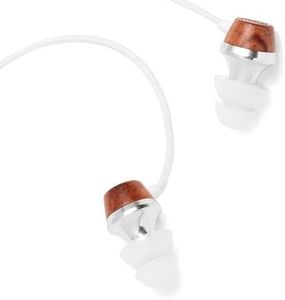 Symphonized ALN Premium Genuine Wood in-Ear Noise-isolating Headphones, Earbuds, Earphones with Mic (White)