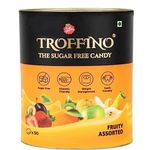 TROFFINO Sugar Free Candy, Assorted Fruit Flavored, Individually Wrapped, Delicious Mouth Watering Candies 4 Exciting Flavors - Orange, Guava, Mango, Strawberry, Gluten Free - Pack of 1 (50 Candies)