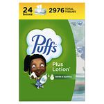 Puffs Plus Lotion Facial Tissues, Pack of 4 with each 6 Boxes, 124 Tissues per Box