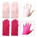 2 Pairs of UV Protection Gloves, UV Protective Gloves for Manicure,Gel Nail Manicure Gloves for UV Lamp Dryer and Most Outdoor Activities