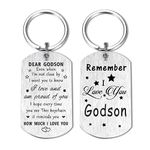 Resdink Godson Keychain Gifts - to My Dear Godson, I Love You Godson Birthday Key Chain, Best Graduation Gifts for Our Godson Proud of Godson Teen Boy, Christmas Valentine Present for Adult Godson