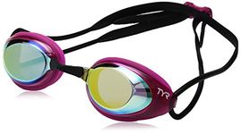 TYR Women Blackhawk Racing Femme Mirrored Low Profile Swimming Goggles - Gold/Pink/Black, Small