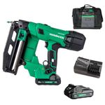 Metabo HPT 18V MultiVolt Brushless Pro 16-GA Straight Finish Nailer Kit, 16 Gauge Finish Nailer, Power Tool with 2.0Ah Lithium Ion Battery, 1" to 2-1/2" Nails, Powerful Brushless Motor, NT1865DSA