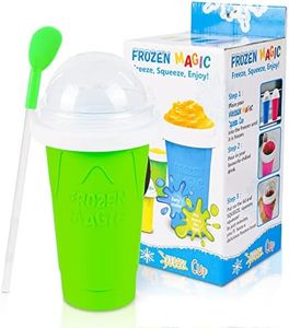 Slushy Maker Cup - TIK TOK Quick Frozen Magic Cup, Double Layers Slushie Cup, DIY Homemade Squeeze Icy Cup, Fasting Cooling Make And Serve Slushy Cup For Milk Shake, Smoothies, Slushies - Green
