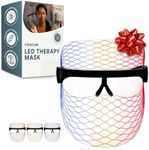 LifePro VizaCure LED Face Mask Light Therapy - Black Led Facial Mask for LED Light Face Therapy - an LED Light Mask for Face & Neck - Truly Portable Therapy Mask