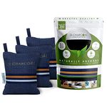 Dr. CHARCOAL Non Electric Air Purifier and Dehumidifier for Home, Office, Living Room, Kids Room, Bedroom, Pet Areas (500g, Pack of 3, Modish Neel)