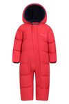 Mountain Warehouse Frosty Kids Junior Padded Snowsuit with Central Zip, Hand & Foot Cuffs, Toddlers Hoodie, Fleece Lining, Children Winter Outer Clothing Red Baby Size 12-18 Months