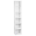 WOLTU Bookcase, White Book Shelf 6 Storage Cubes Unit, Tall Freestanding Bookcases for Living Room,Bedroom