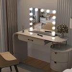 BEAUTME Hollywood Mirror Makeup Vanity Mirror with Lights,Large Dressing Illuminated Cosmetic Makeup Mirror with LED Bulbs.Aluminum Frame Lighted Beauty Mirror (50.5x39.7cm-Silver)