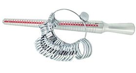 OSCAR 36pc Metal Ring Sizer & International Standards Aluminum Ring Sizer Stick Precision Quality Ring Gauge with 4 International Marking, Universal Us Euro Sizes